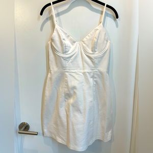 White corset style mini dress. Bachelorette perfection!